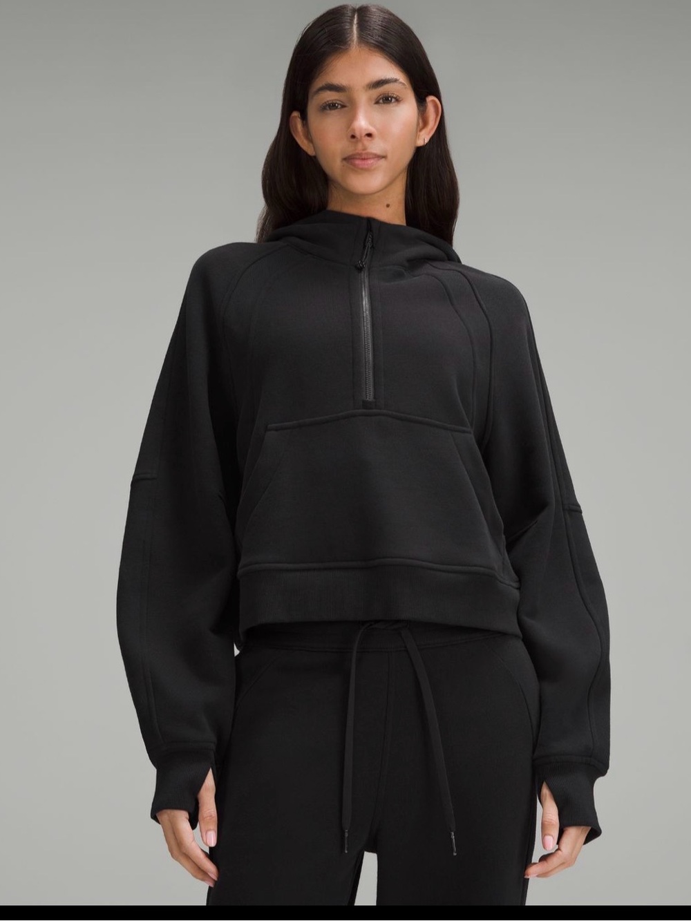 lululemon athletica Black Half-zip scuba Hoodie